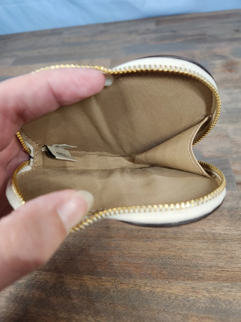 Coach Heart Coin Purse in Pink and Beige